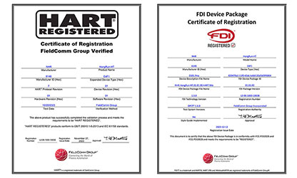 虹潤(rùn)溫度變送器通過國(guó)際HART認(rèn)證，并成為國(guó)內(nèi)首家取得FDI文件認(rèn)證的企業(yè)